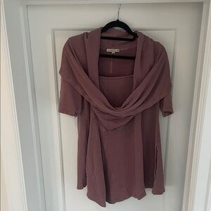 Mauve Short Sleeve Drape Top